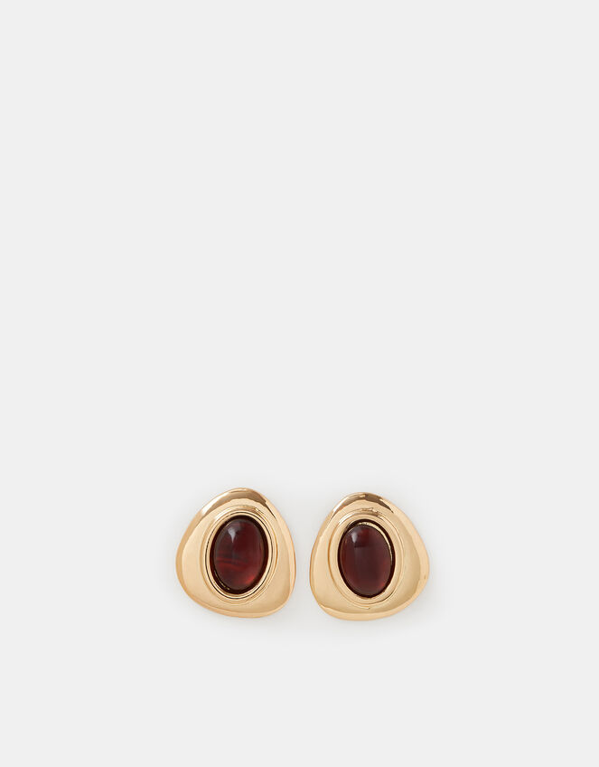 Statement Resin Stone Stud Earrings, , large