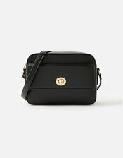 Boxy Twist-Lock Cross-Body Bag, Black (BLACK), large