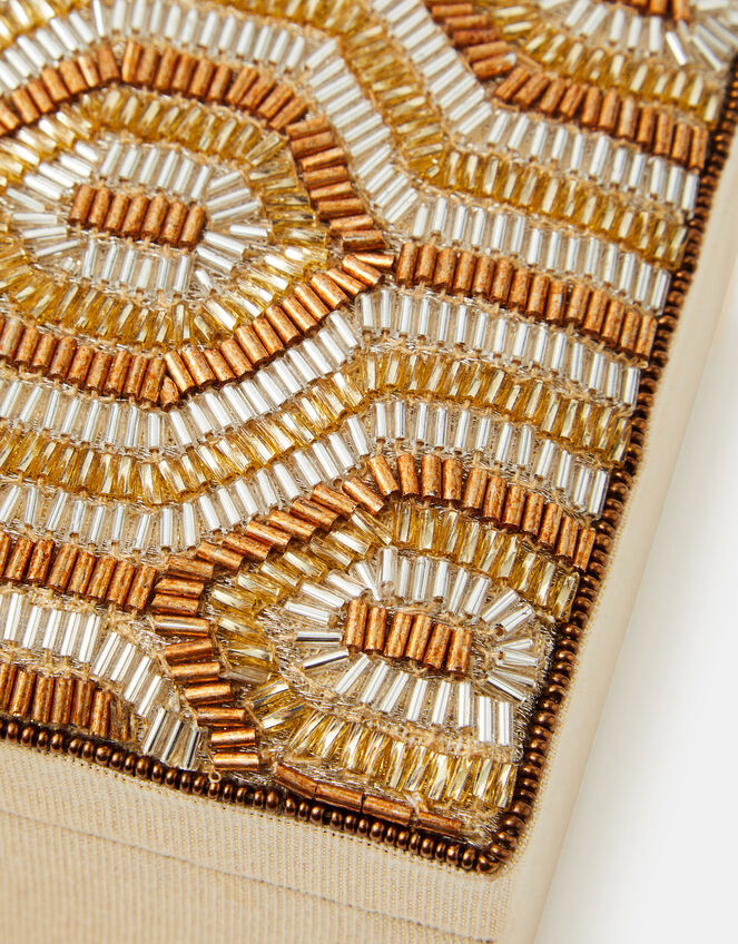 Geometric Beaded Square Jewellery Box, , large