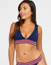 Aztec Underband Bikini Top, Blue (NAVY), large