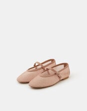 Rhinestone Mesh Mary Jane Ballet Flats, Pink (PINK), large