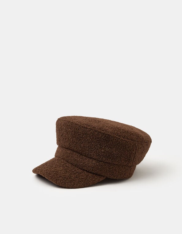 Boucle Baker Boy Hat, Brown (CHOCOLATE), large