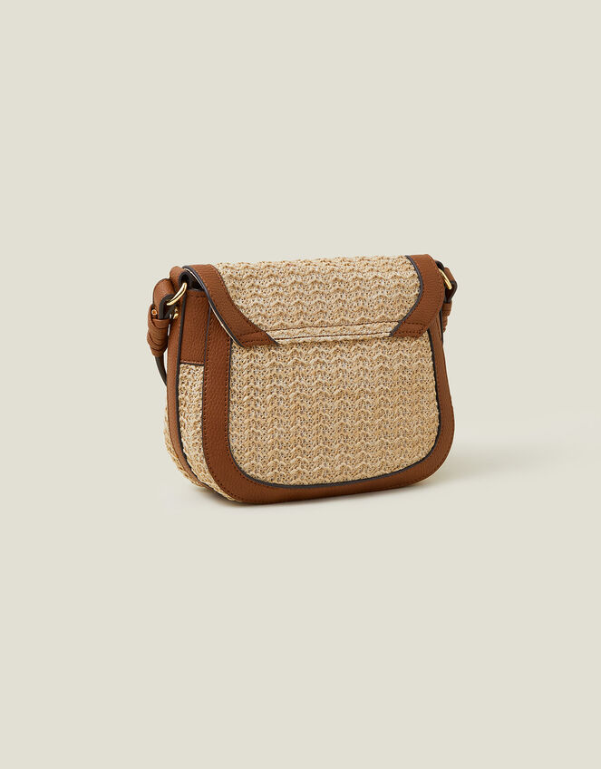 Woven Cross-Body Bag, Tan (TAN), large