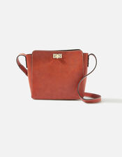 Twist Lock Cross-Body Bag, Orange (ORANGE), large