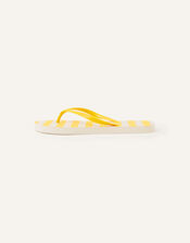 Stripe Flip Flops , Yellow (YELLOW), large
