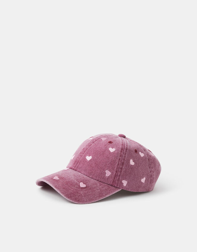 Heart Embroidered Baseball Cap, , large