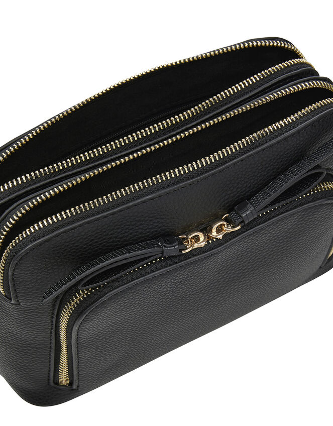 Taylor Vegan Cross Body Bag, Black (BLACK), large