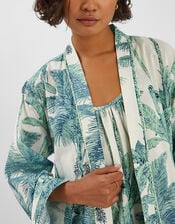 Palm Print Dressing Gown, White (WHITE), large