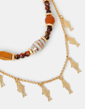 Fish Chain Beaded Bag Charm, , large