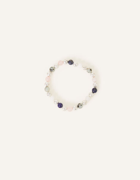 Sterling Silver-Plated Semi-Precious Stone Bracelet, , large