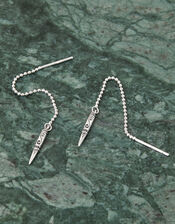 Sterling Silver Shard Drop Threader Earrings, , large