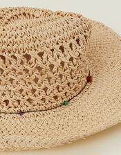 Loose Weave Straw Hat, Natural (NATURAL), large