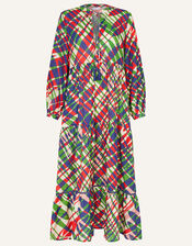 Abstract Leaf Tiered Dress, Multi (BRIGHTS-MULTI), large