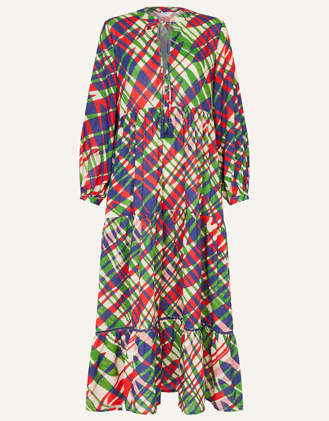 Abstract Leaf Tiered Dress, Multi (BRIGHTS-MULTI), large