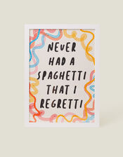 Pink Giraffe Print Co Spaghetti Slogan Framed A3 Art Print, , large