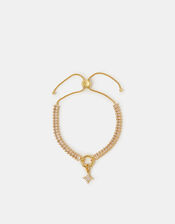 14ct Gold-Plated Baguette Toggle Charm Bracelet, , large