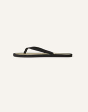 Plain Seagrass Flip Flops, Black (BLACK), large