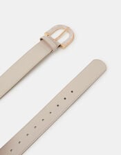 Marble Effect Buckle Belt, Cream (CREAM), large