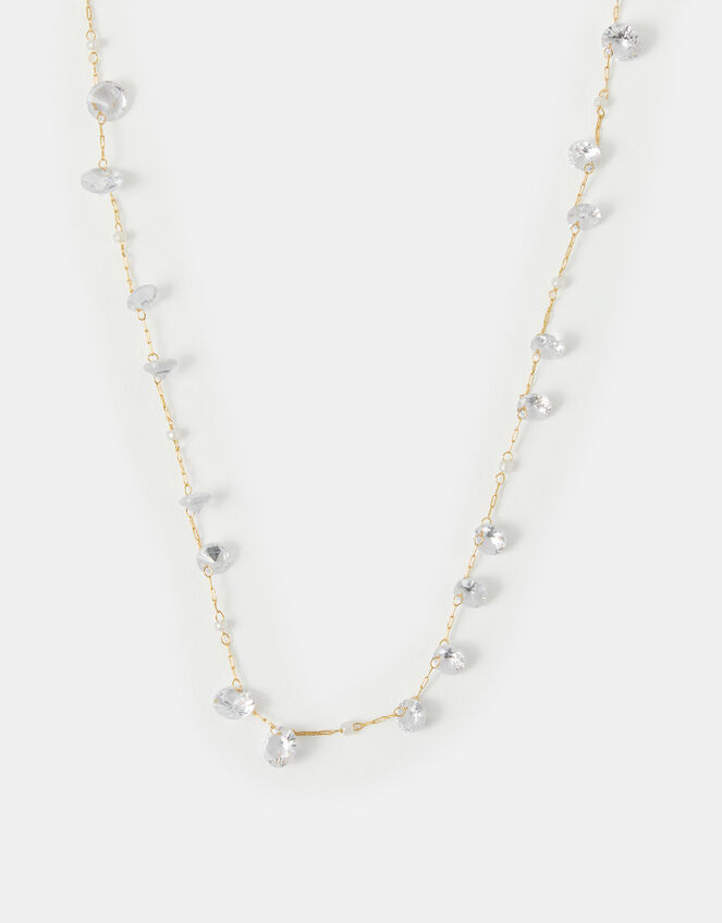 14ct Gold-Plated Multi Stone Necklace, , large