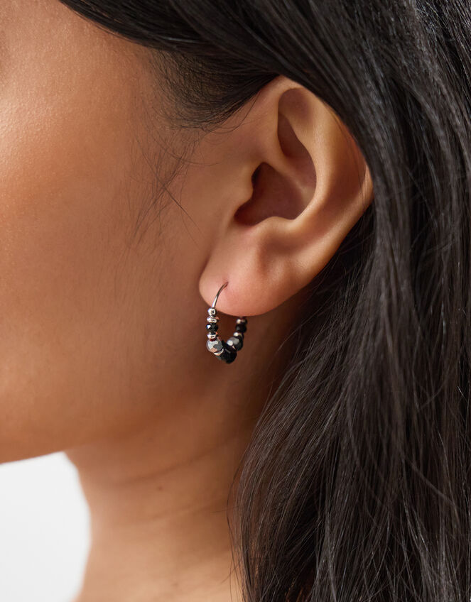 3-Pack Beaded Wire Huggie Hoop Earrings, , large