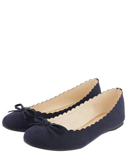 Richmond Scallop Ballerina Flats Blue Flat Shoes Accessorize Uk
