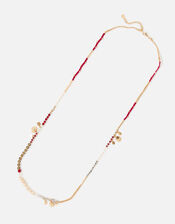 Berry Blush Long Beaded Necklace, , large