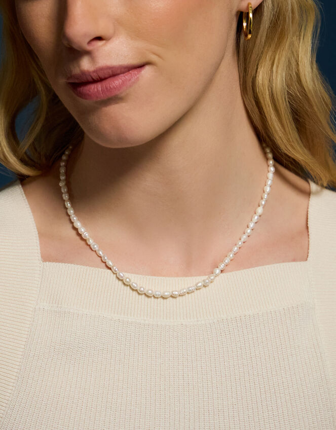 14ct Gold-Plated Seed Pearl Necklace, , large