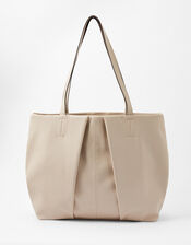 Savannah Pleated Slouch Shopper, Cream (CREAM), large