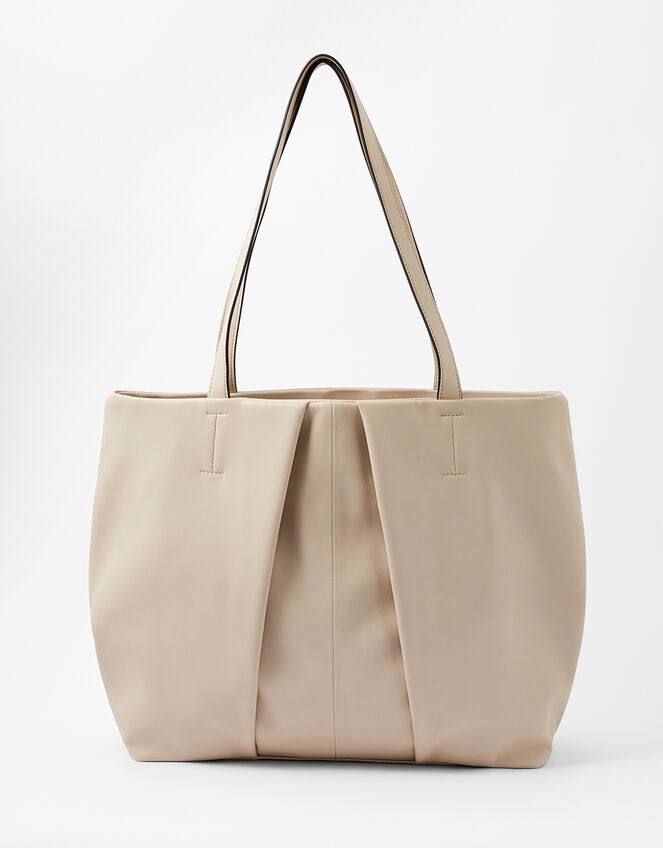 Savannah Pleated Slouch Shopper, Cream (CREAM), large