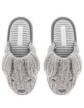 Doggy Chunky Knit Slippers, Grey (GREY), large