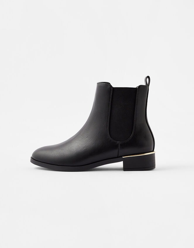 Metal Heel Chelsea Boots, Black (BLACK), large