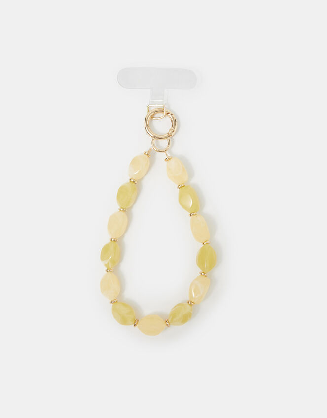 Resin Bead Wrist Phone Strap , Yellow (YELLOW), large