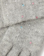 Gem Sparkle Gloves, Grey (GREY), large