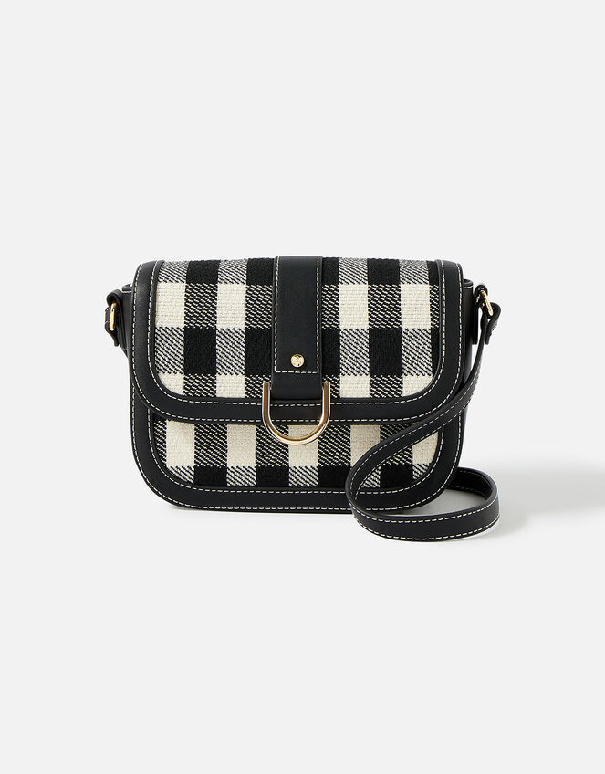 Check Buckle Cross-Body Bag, , large