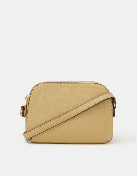 Double Zip Crossbody Bag, Yellow (YELLOW), large