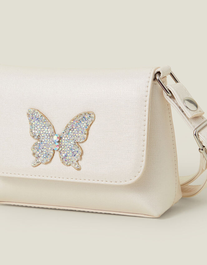 Girls Diamante Butterfly Bag, , large