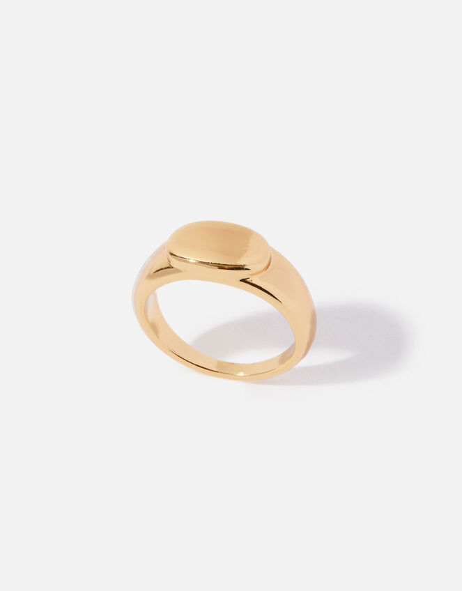 Gold-Plated Signet Ring, Gold (GOLD), large