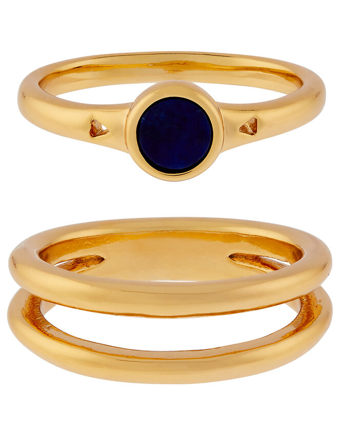 Lapis Stacking Ring Set, Gold (GOLD), large