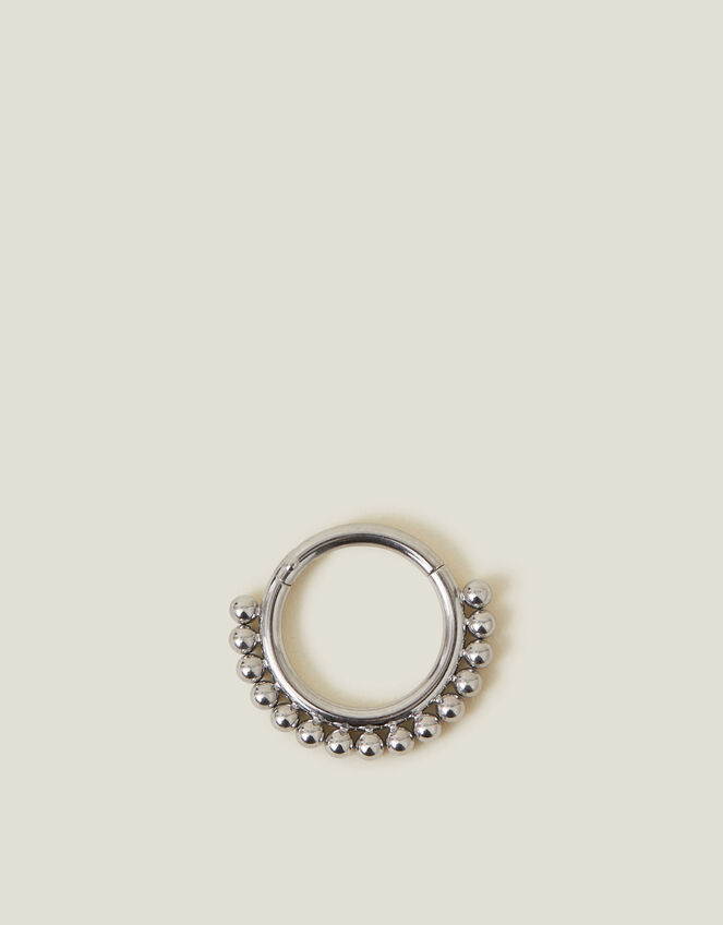 Platinum-Plated Surgical Steel Bobble Septum Clicker Hoop, , large