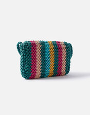 Stripe Macrame Cross-Body Bag, , large