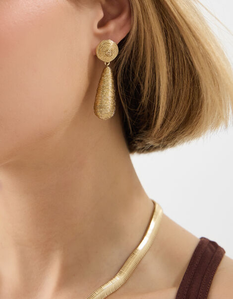 Metallic Drop Earrings, , large