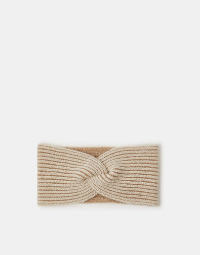 Twist Knit Bando Headband, Natural (NATURAL), large