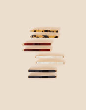 Tortoiseshell Hair Slides 8 Pack, , large
