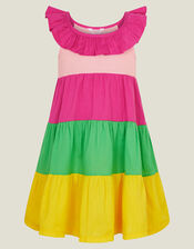 Colour Block Tiered Dress, Multi (BRIGHTS MULTI), large