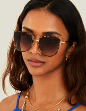 Metal Frame Cateye Sunglasses, , large