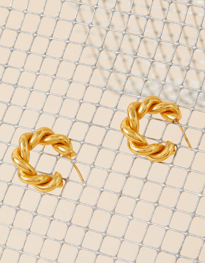 14ct Gold-Plated Heirloom Chunky Twist Earrings, , large