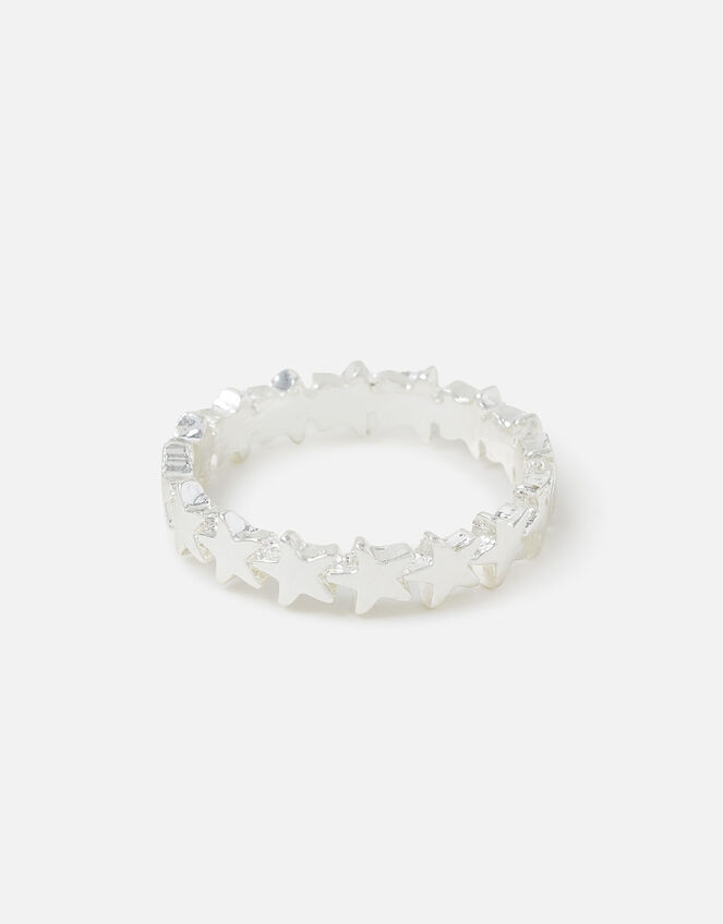 Star Band Ring, Silver (SILVER), large