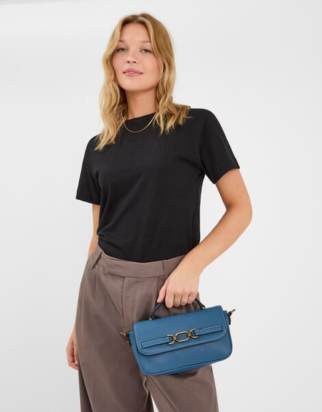 Snaffle Crossbody Bag, Blue (BLUE), large