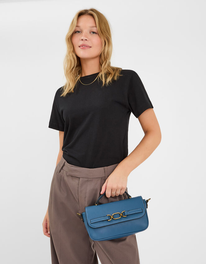 Snaffle Crossbody Bag, Blue (BLUE), large