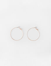 Fine Facet Hoop Earrings, Gold (ROSE GOLD), large